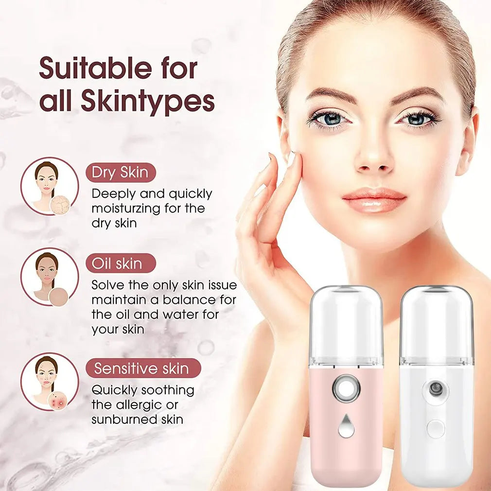 Nano facial Sprayer USB Nebulizer Face steamer Humidifier Hydrating Anti-aging Wrinkle Women Beauty Skin Care Tools Santitizer